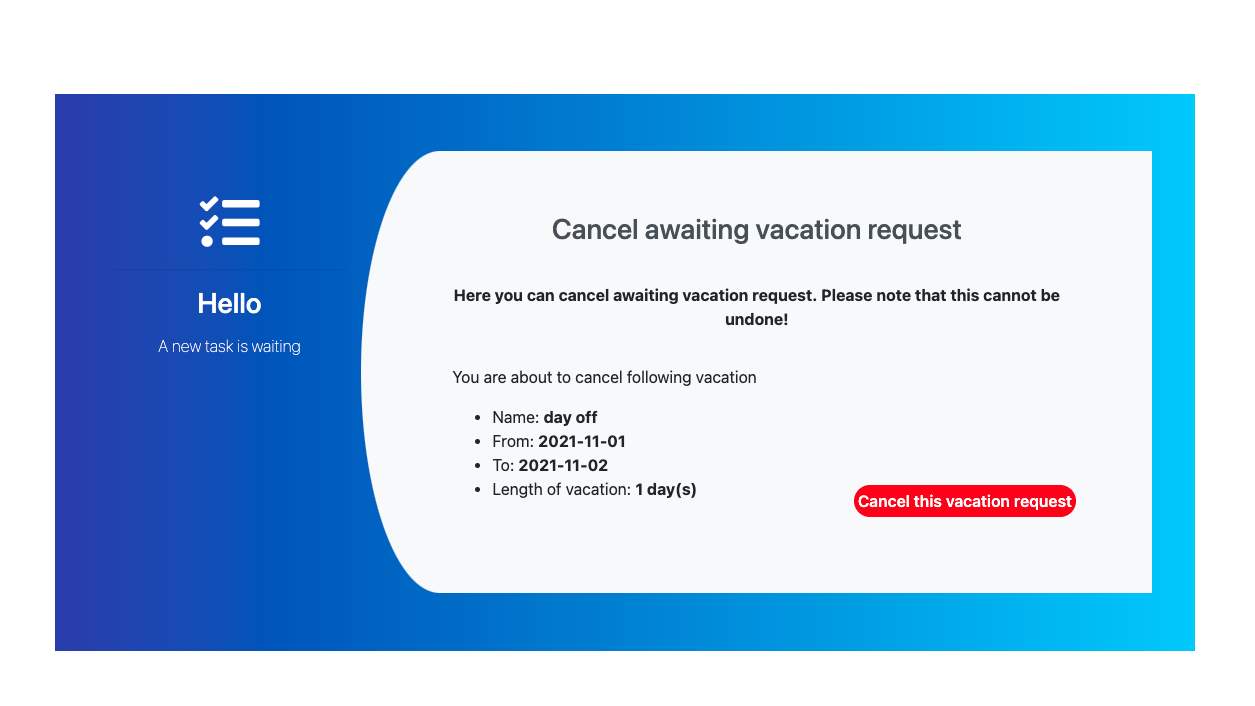 examples vacation request form cancel